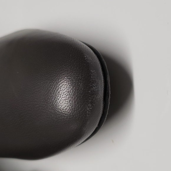 Stuart Weitzman Gillian Leather Block Heel Knee-High Boots - Dark Gray 7M - Picture 6 of 7